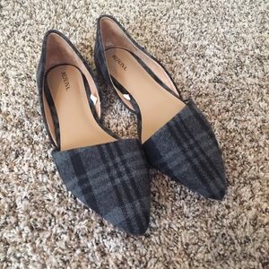 Target Pointed Toe Black Plaid Flats